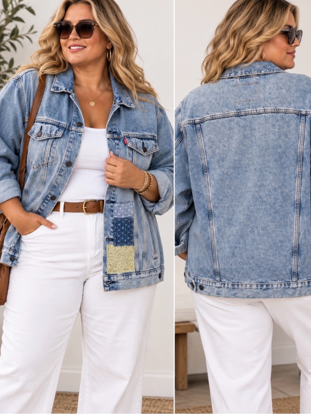 Levi’s Premium PLUS Oversized Patchwork Distressed Denim Trucker Jacket XXL